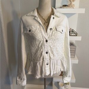 Free People Ivory Denim Jacket